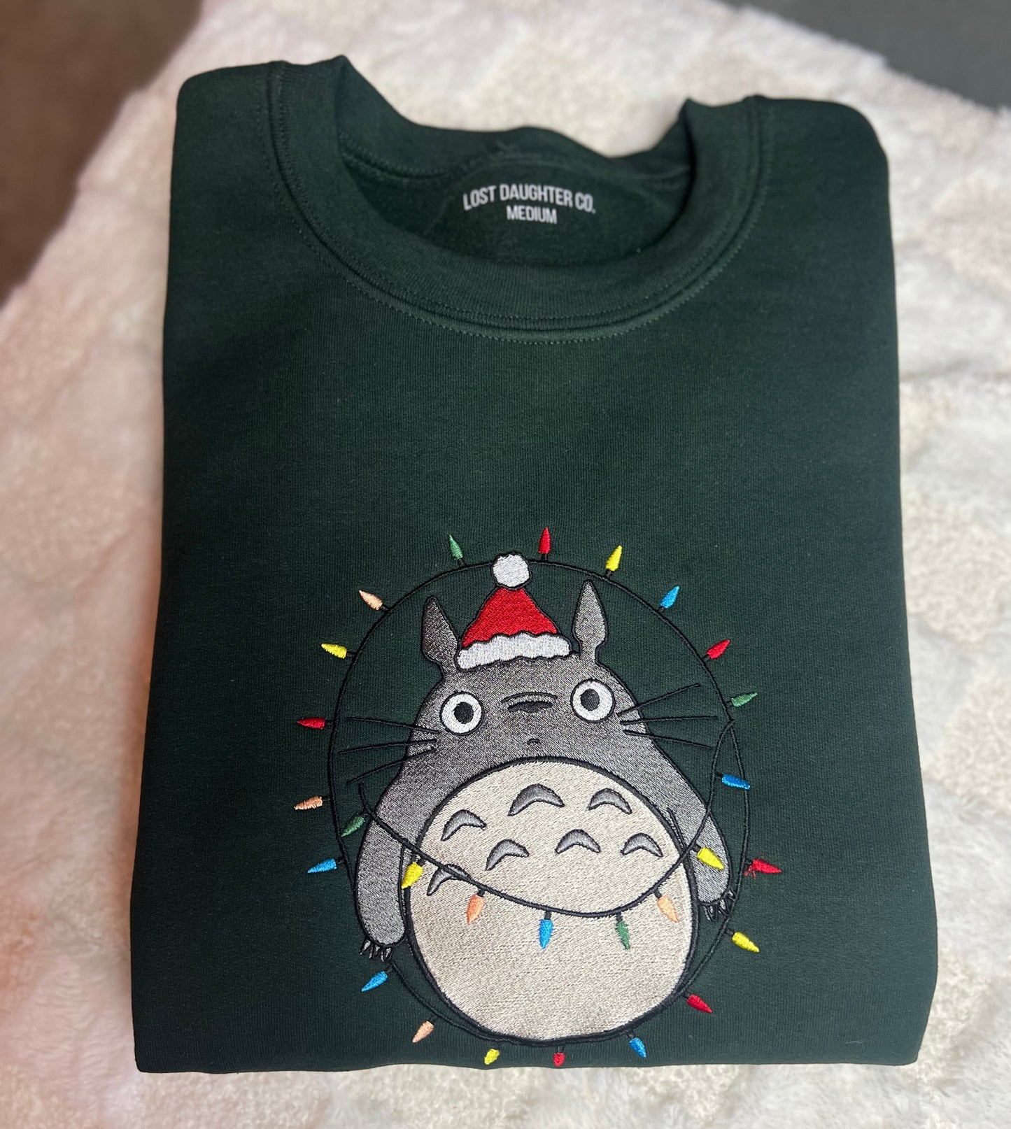 Totoro Christmas Embroidered Crewneck