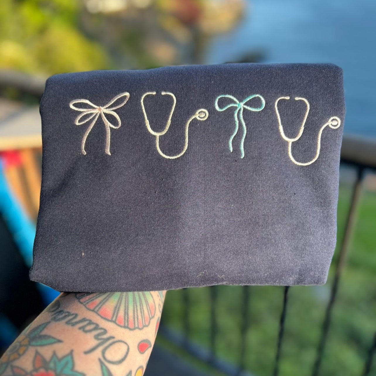 Scopes & Bows Embroidered Crewneck