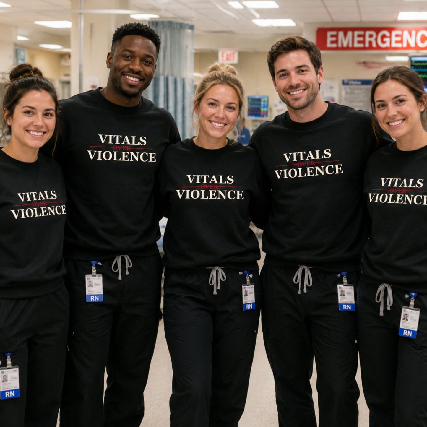 Vitals Over Violence - Crew & Tee
