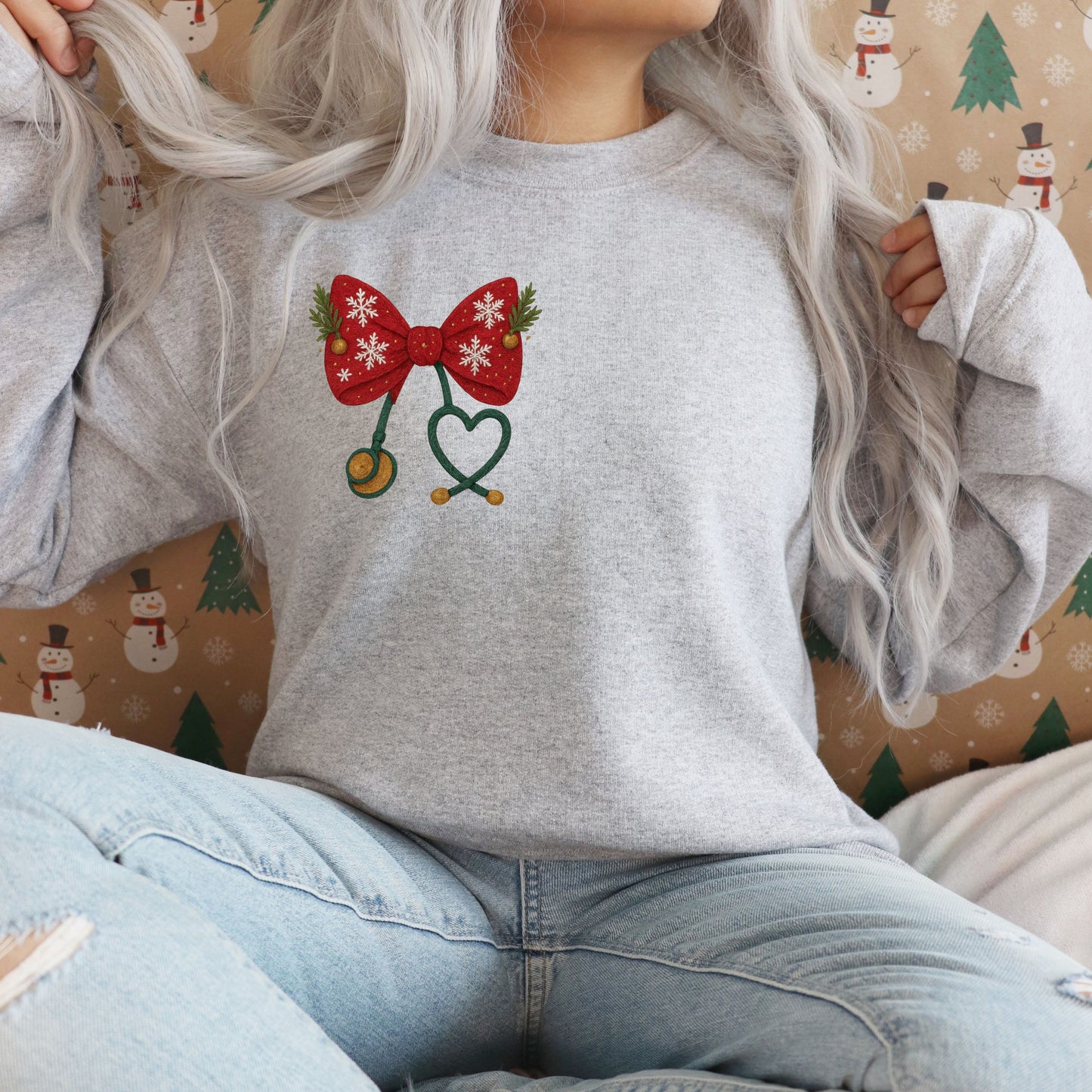 Vintage Knit Bow Crew