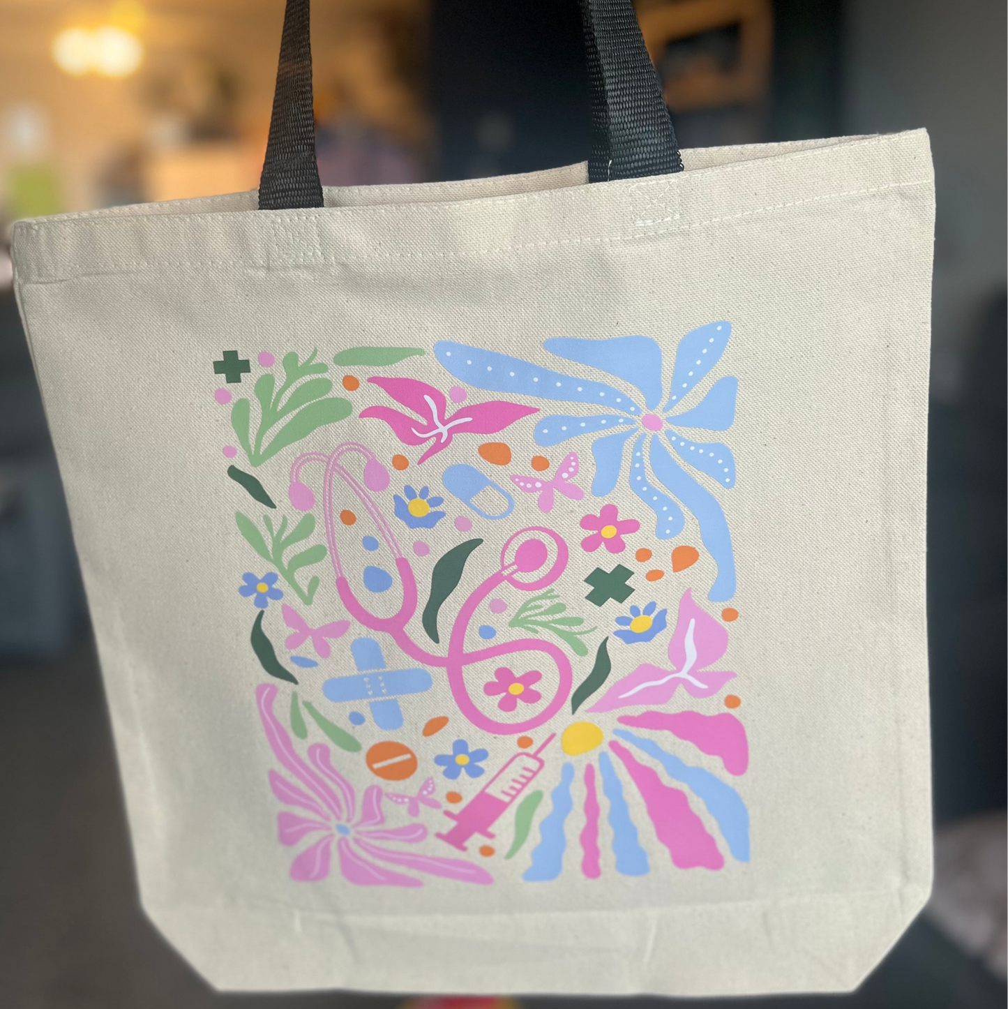 Spring Florals Canvas Tote