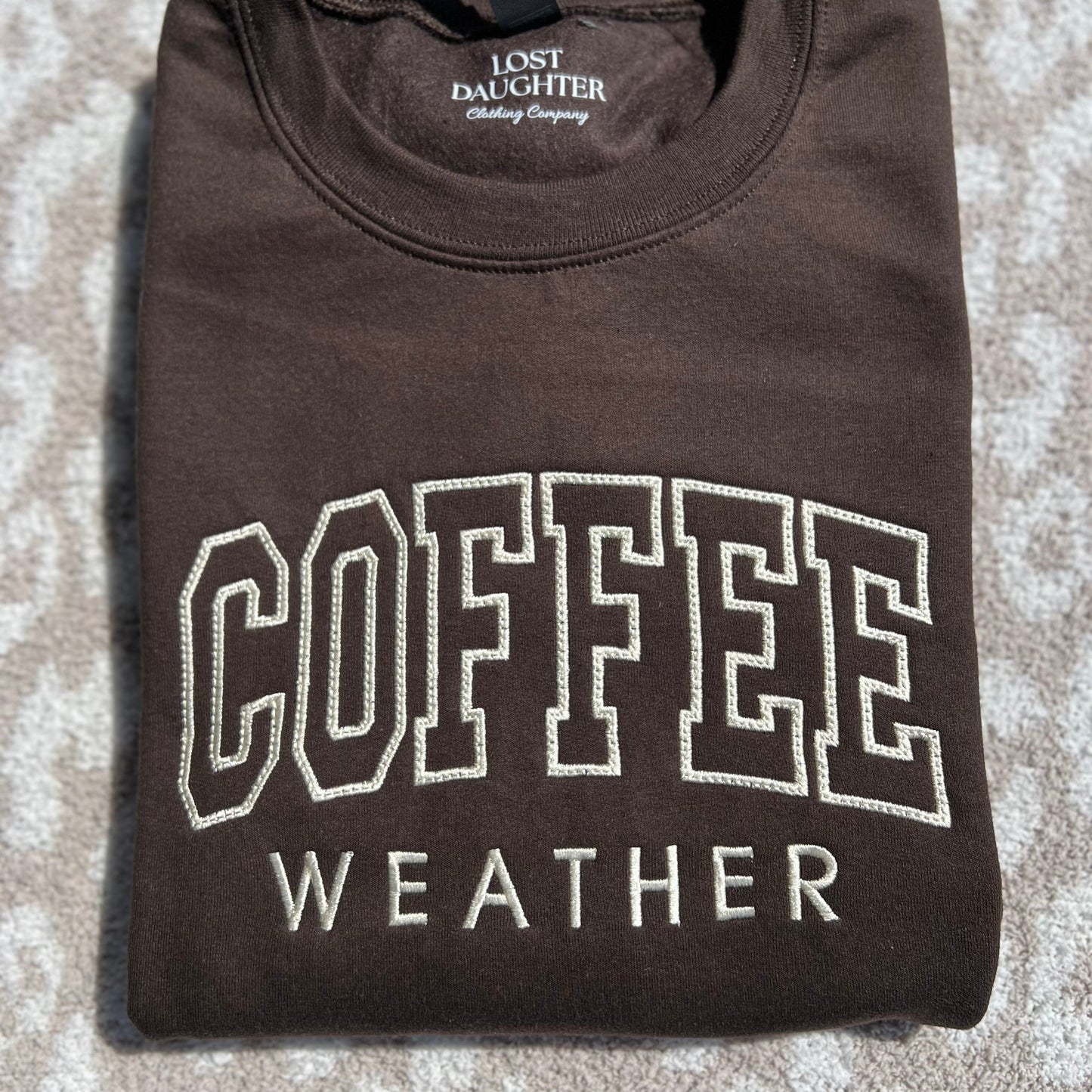 Coffee Weather Embroidered Crewneck