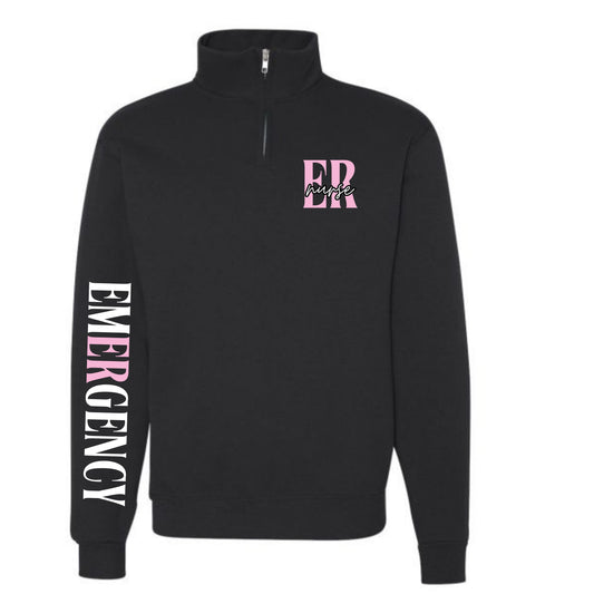 ER Nurse ¼ zip - pink