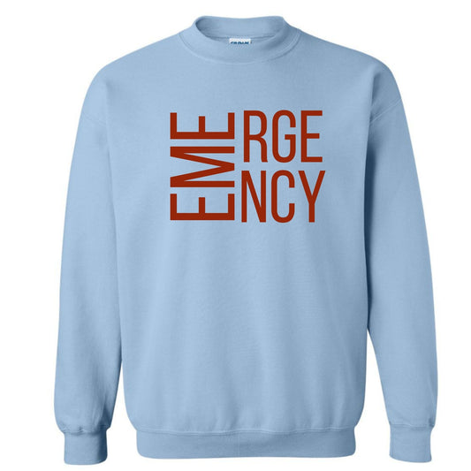 EME RGE NCY Crewneck