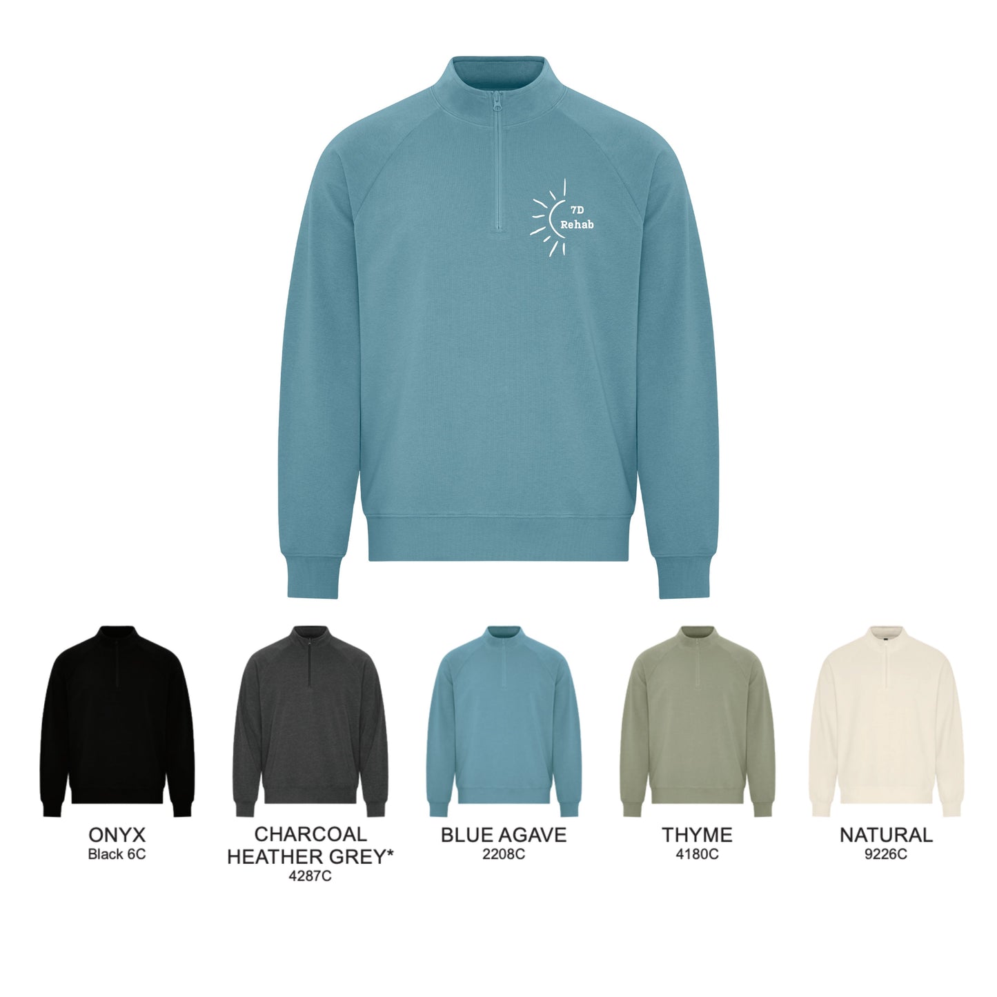 7D Embroidered French Terry ¼ Zip