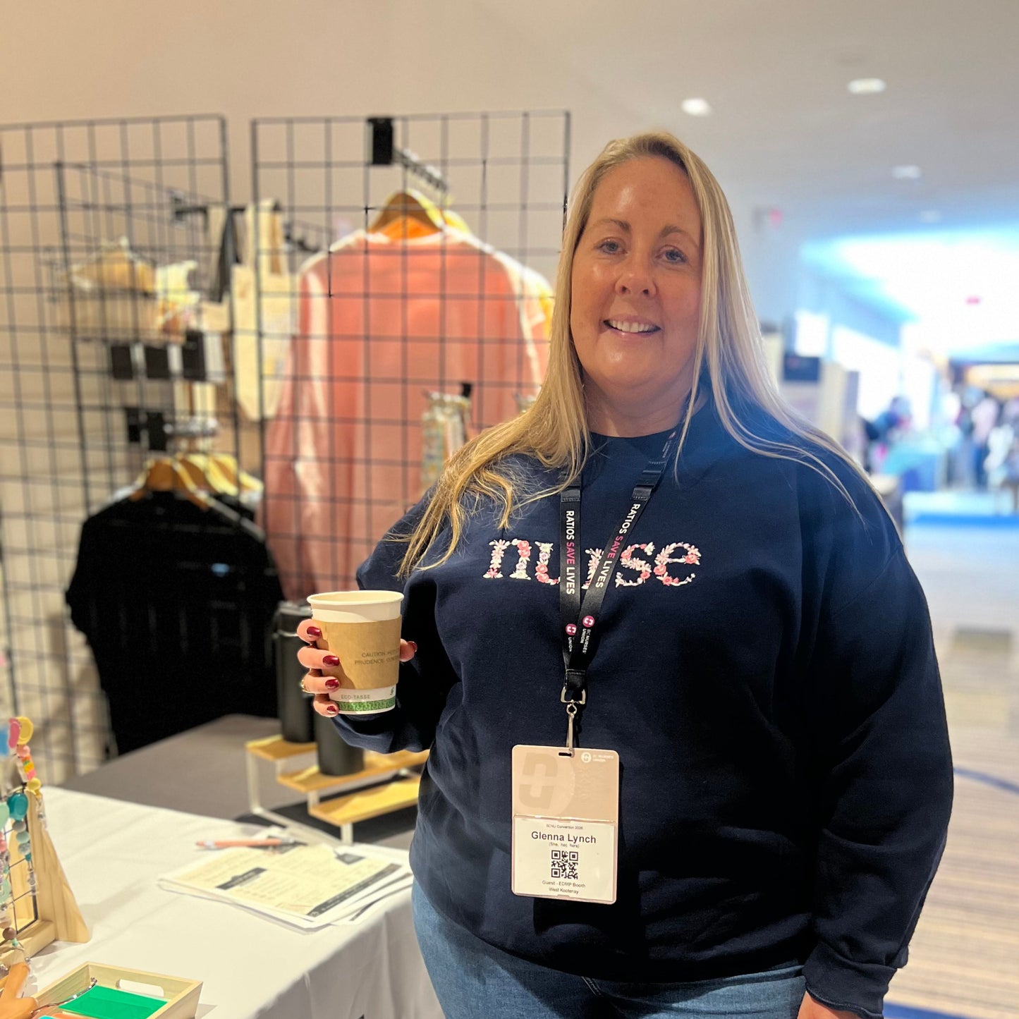 Embroidered Nurse - Floral Crew