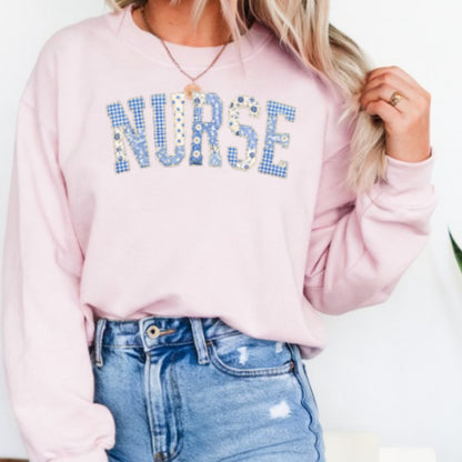 Patchwork Nurse Crewneck
