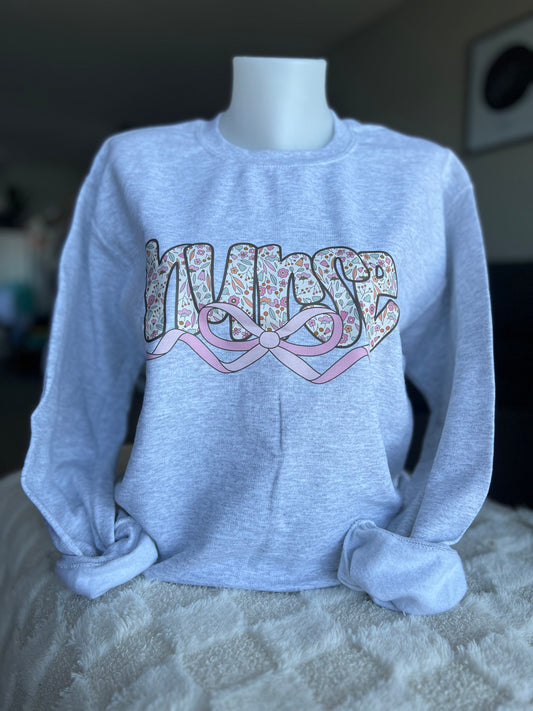 Floral Nurse Crewneck