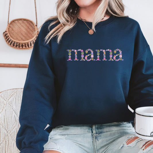 Embroidered Mama Florals