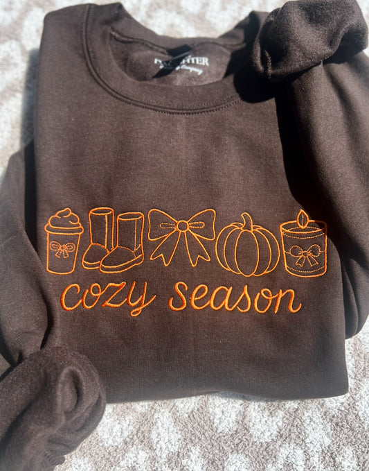 Cozy Season Embroidered Crew
