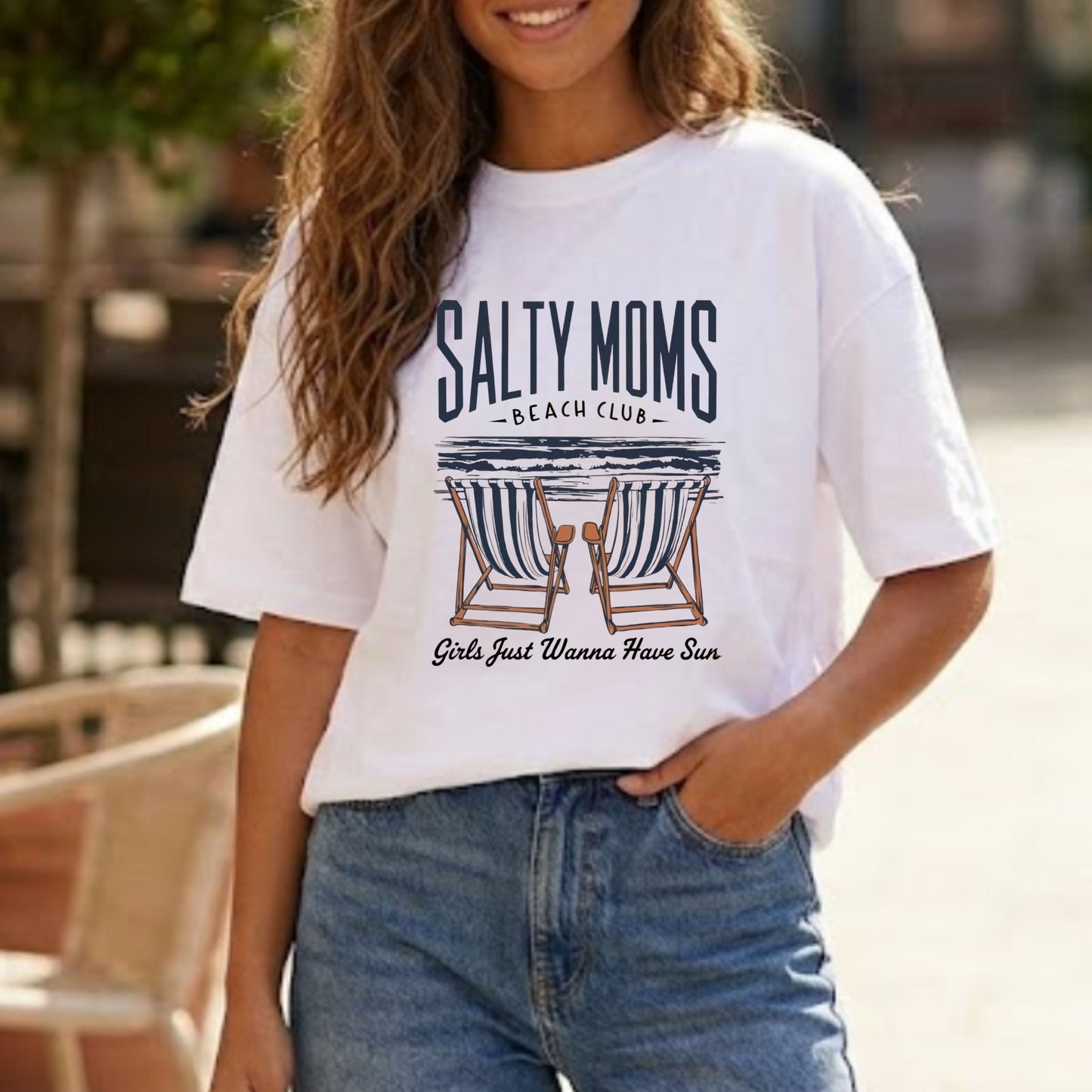 Salty Moms Beach Club Tee