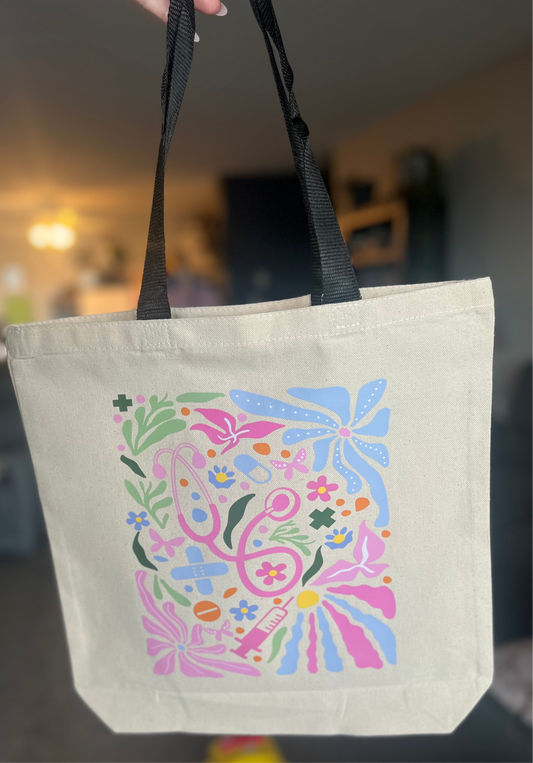Spring Florals Canvas Tote